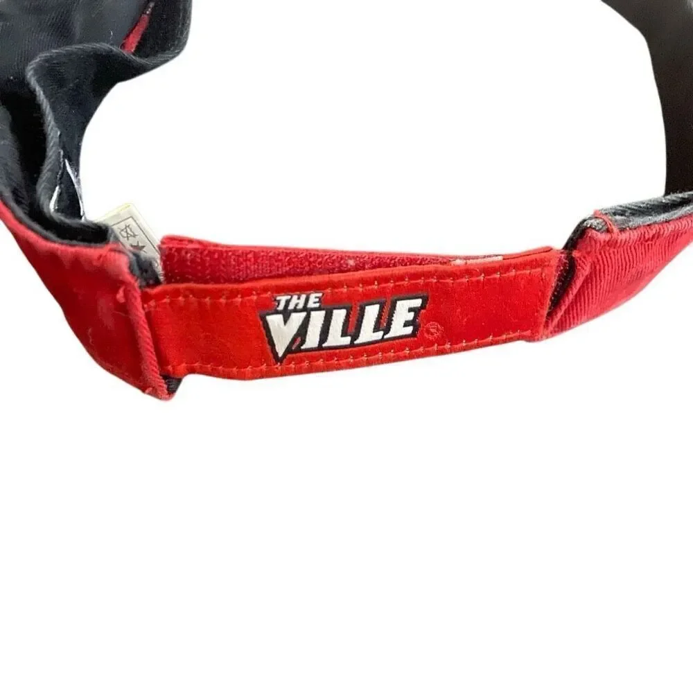 Adidas Louisville sun visor athletic ins size 100% cotton adjustable red
